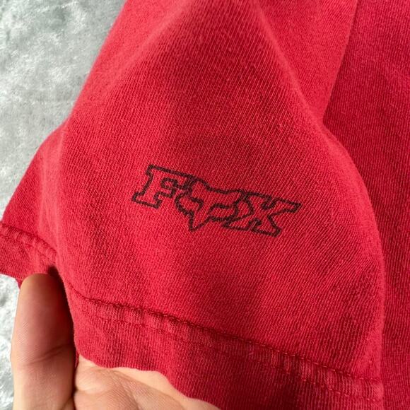 Y2K Fox Racing Red “Core Since 74” Blue Logo Graphic T-Shirt Size XXL - Picture 5 of 7